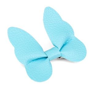 Blue Leather Butterfly Hair Clip